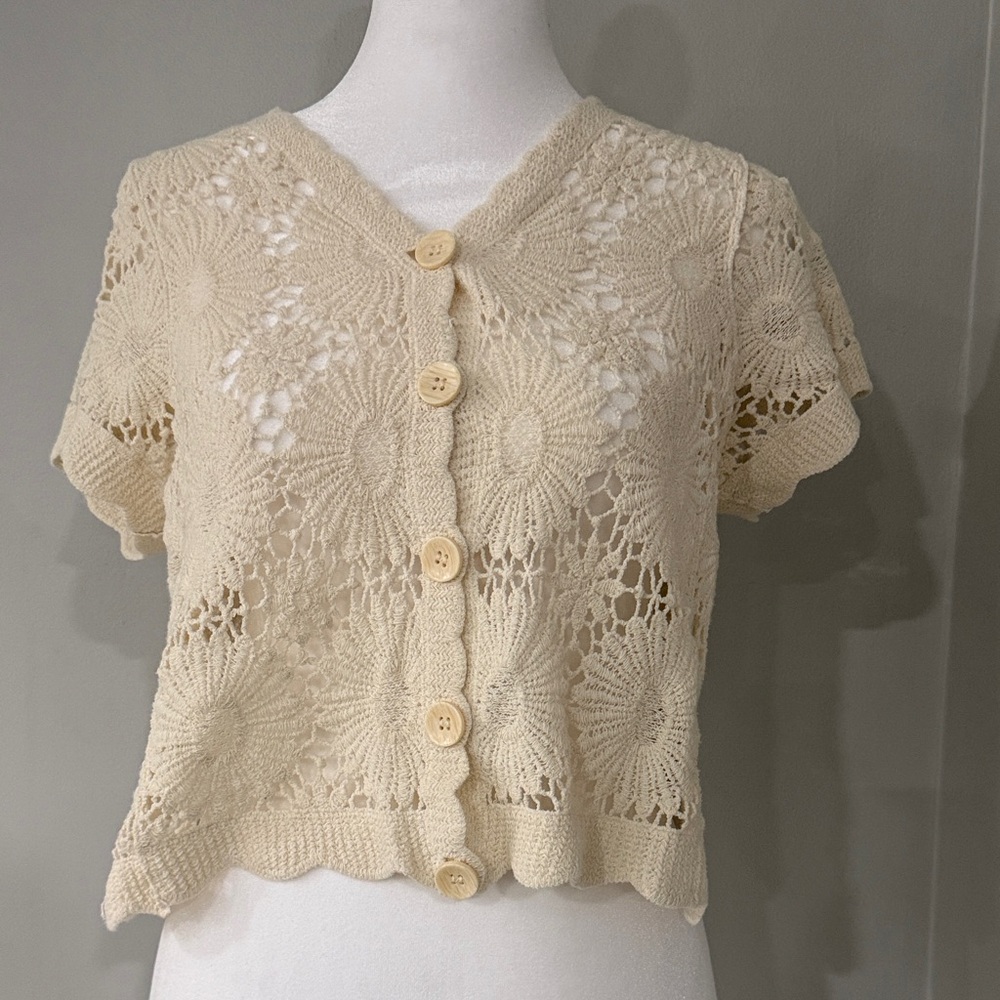 Rebellion Ivory Knit Cardigan